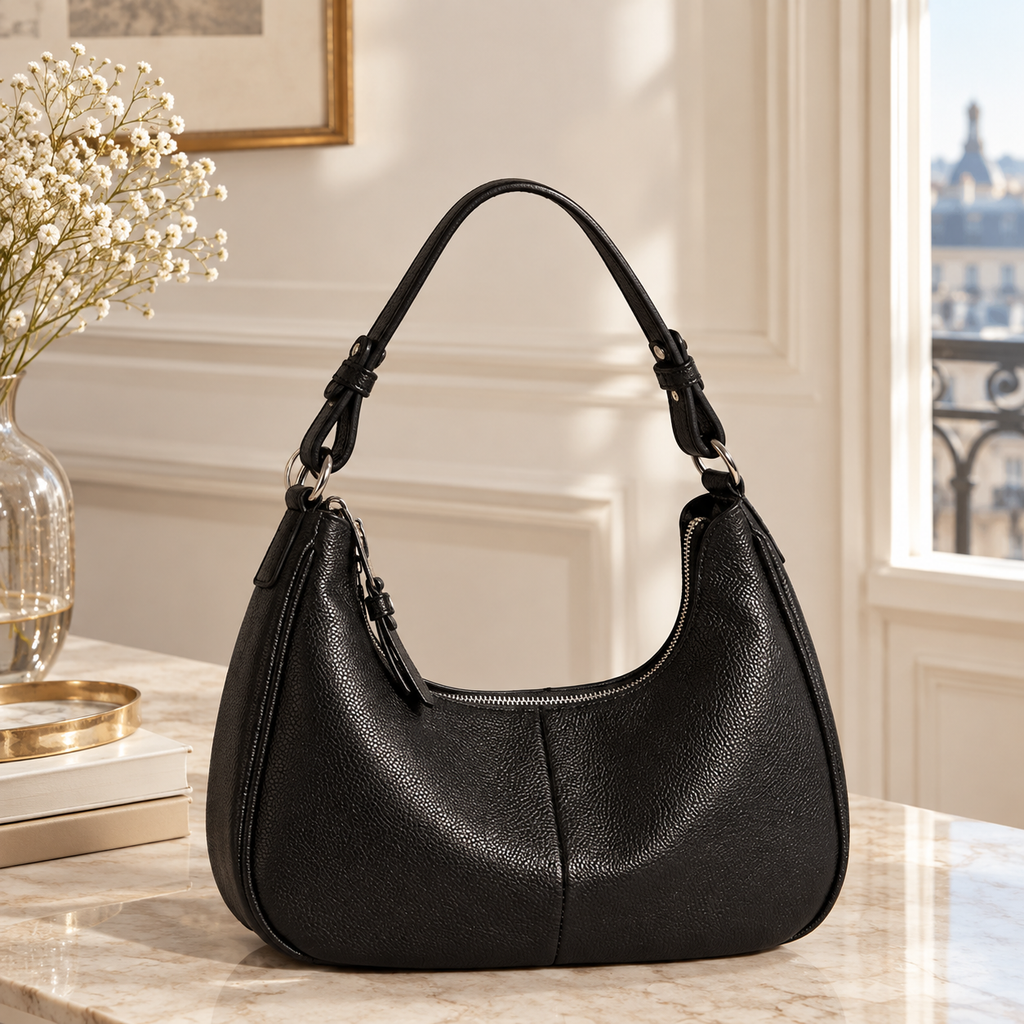 Sac Hobo en cuir grainé , l'élégance décontractée du quotidien