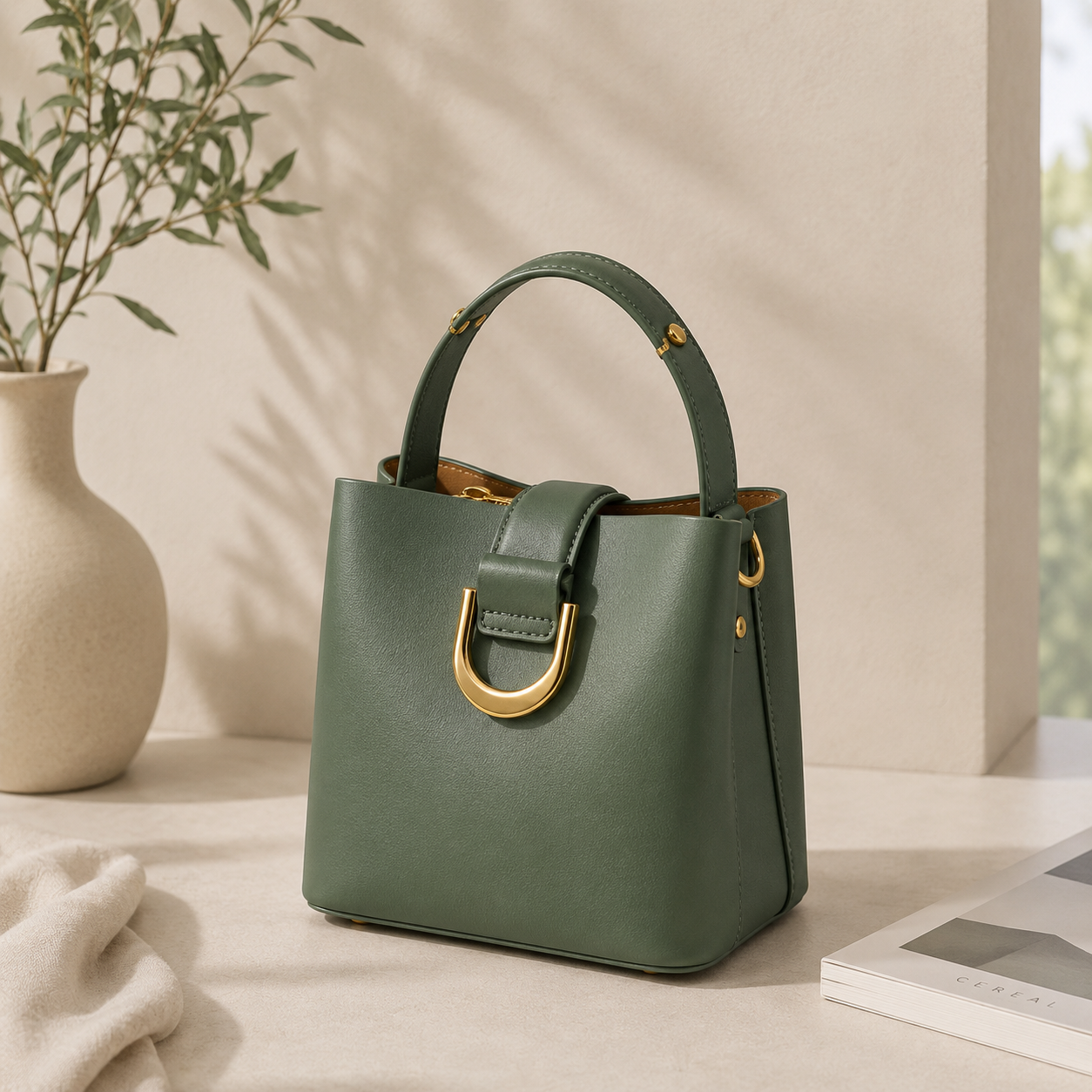 Sac avec boucle doré, un bijou de maroquinerie à porter