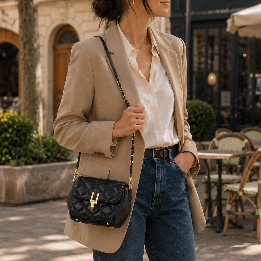 Sac matelassé à chaîne, l'alliance du caractère et du chic