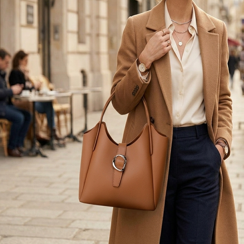 Sac Cabas Elégant à boucle – Sac épaule tendance au design structuré moderne
