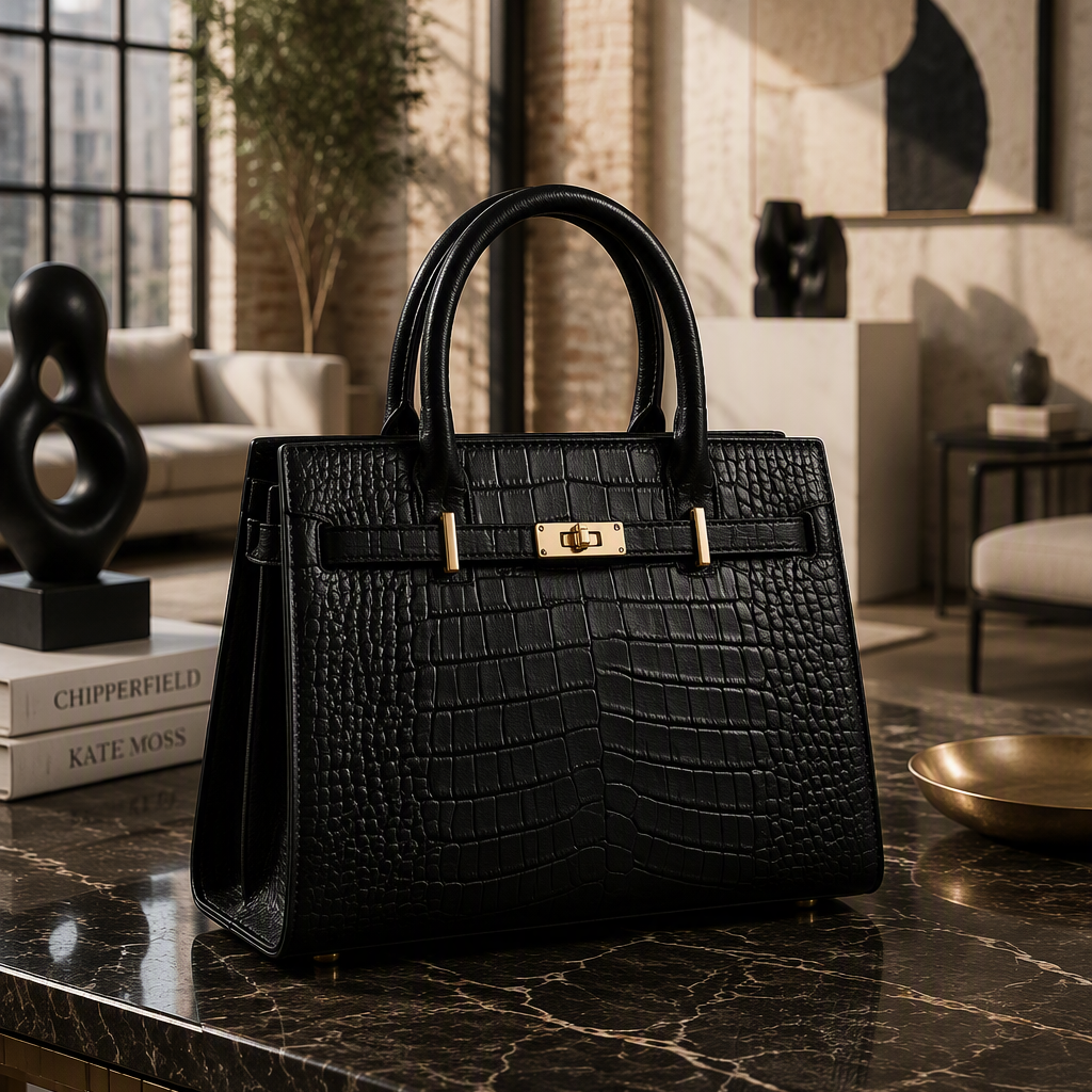 Sac cabas croco élégant, du bureau aux grandes occasions